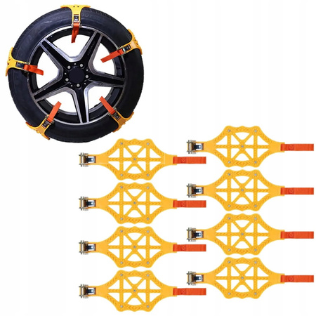 Lanturi antiderapante pentru zapada, set de 8 cu geanta pentru 2-4 roti