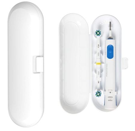 Recipient de călătorie cu husă pentru periuță și pastă de dinți, alb