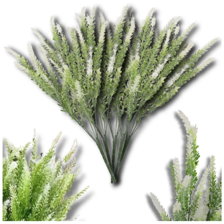 Flori artificiale albe 12 buchet decorativ lavandă