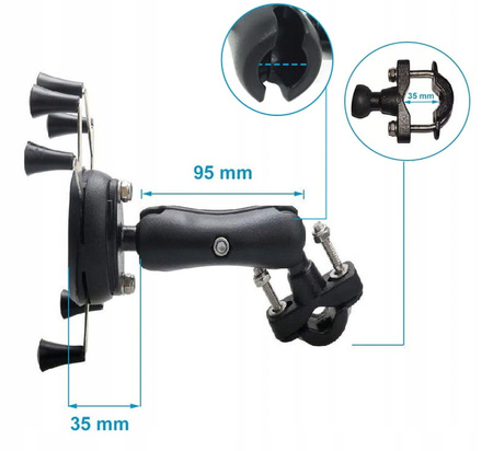 Suport telefon pentru motocicleta, model PRO, GRIP puternic