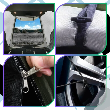 Cort portbagaj auto impermeabil pentru 2 persoane, negru