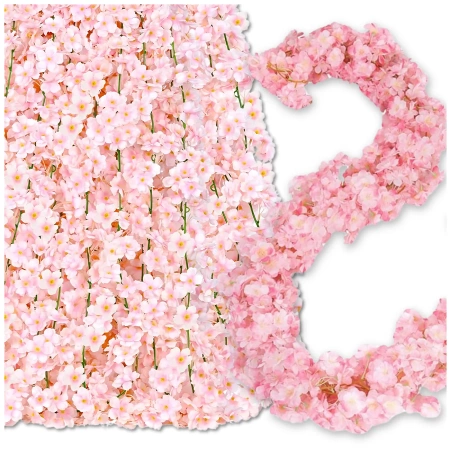 Viță de vie artificială cu flori de cireș pentru ghirlande 2buc decorative roz