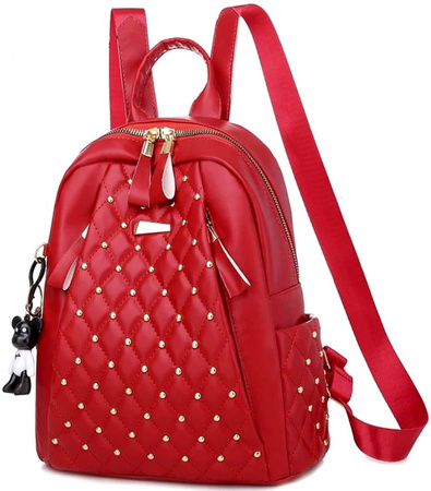 Rucsac de școală din piele de damă matlasată la modă