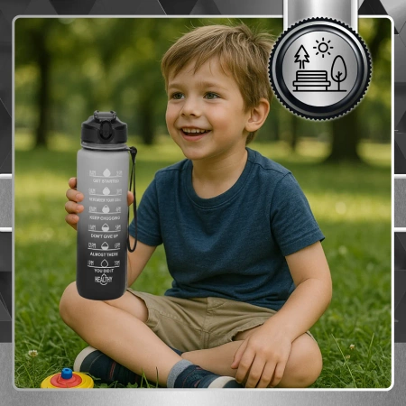 Sticla sport TRESSARI de 1000 ml, sticla solida Tritan fara BPA