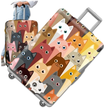 Husă de protecție elastică pentru valiză, bagaj de călătorie cu pisici