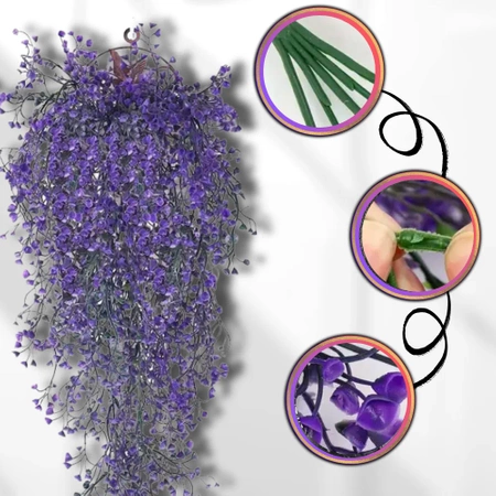 Flori artificiale de salcie decorative suspendate, 3 buc, cățărare violet