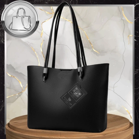 BAD&BAGS geanta shopper din piele de dama clasica neagra