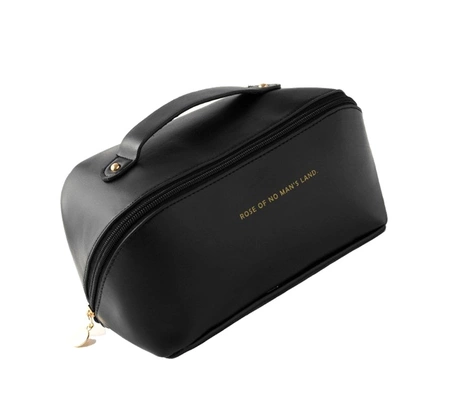 Organizator elegant pentru geanta cosmetica din piele ecologica, neagra
