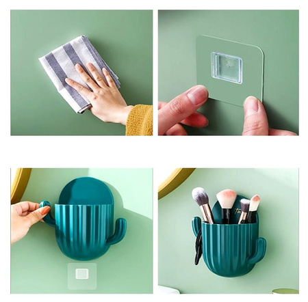 Organizator Recipient de baie pentru perii sau accesorii, verde