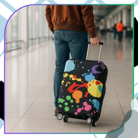 Husa de protectie elastica pentru valiza, bagaj de calatorie, colorata