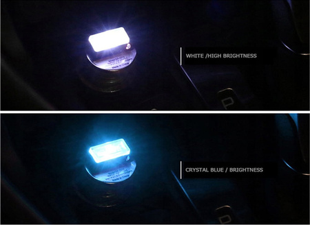 Mini USB 5V LED albastru pentru mașină, pentru interiorul mașinii