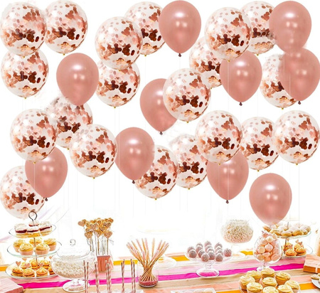 Set de 30 de baloane din aur roz roz cu confetti pentru nunta ziua de nastere