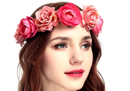 Coroana de par Bandita Flori Trandafiri Bujori Boho
