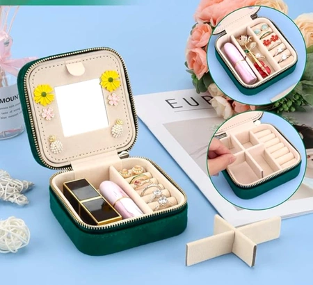 Cutie organizatoare de bijuterii cu oglinda si cutie