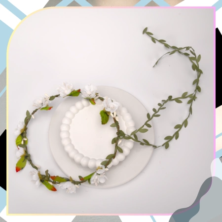 Coroană albă Bentita pentru împărtășanie Flori Trandafiri Stil Boho