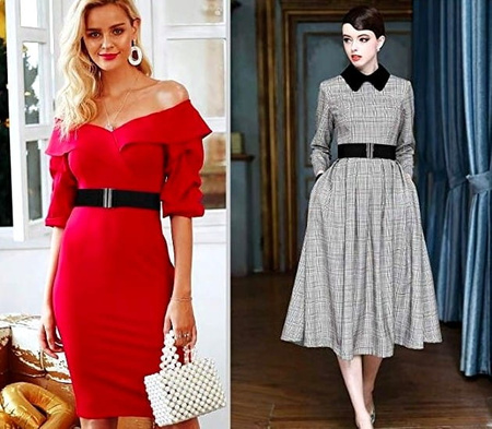 Curea elegantă pentru femei, centură neagră lată, elastică