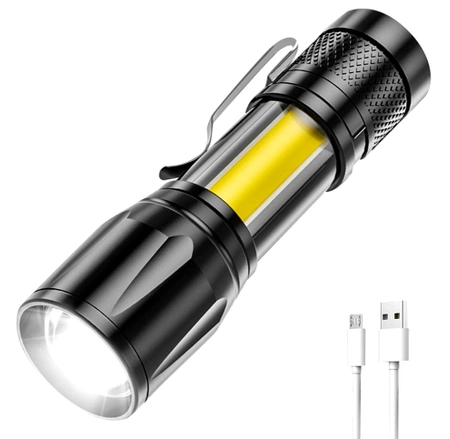 Mini lanternă militară tactică, USB puternic