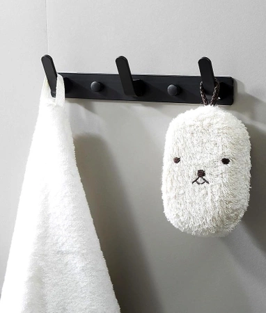 Umeraș panou de perete negru cu cârlige, rezistent