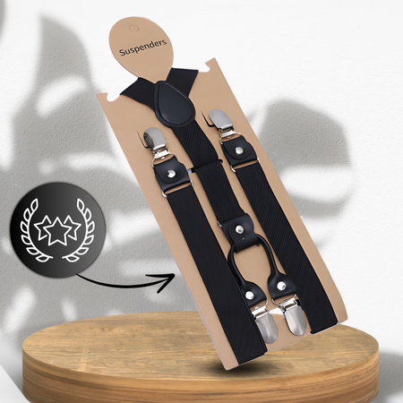 Bretele rezistente pentru pantaloni pentru bărbați de culoare neagră