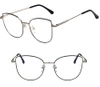 Ochelari de culoare argintii, eleganti cat-eye cu antireflex