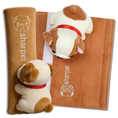 Husă centură de siguranță câine de pluș pentru copii