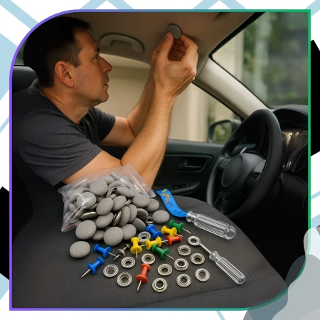 Kit reparatie captuseala auto 60 buc Nituri gri