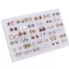 Set de cercei mici de aur 36 perechi zirconiu fluture inima arc