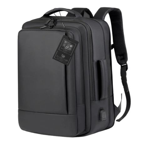 Rucsac de călătorie negru pentru bagaj de mână pentru avion, cabină de afaceri USB