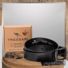 Curea din piele bărbătească TRESSARI, piele naturală, 120 cm, neagră, pentru pantaloni