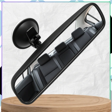 Oglindă retrovizoare universală pentru interior, cu ventuză