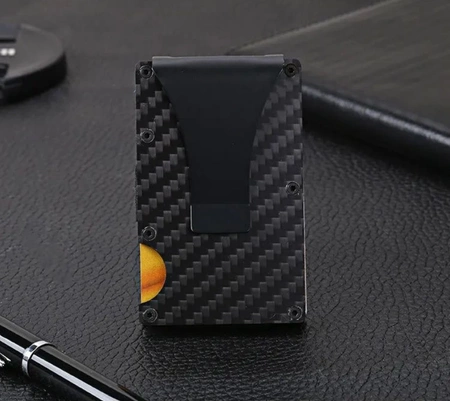 Portofel de metal mini pentru bărbați Husă pentru bărbați Organizator de carduri negru