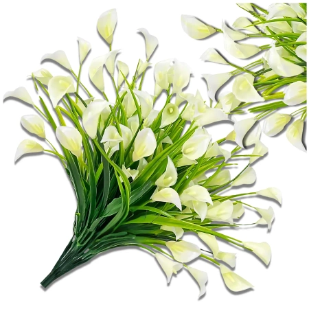 Flori artificiale crini albi decor buchet calla 5buc