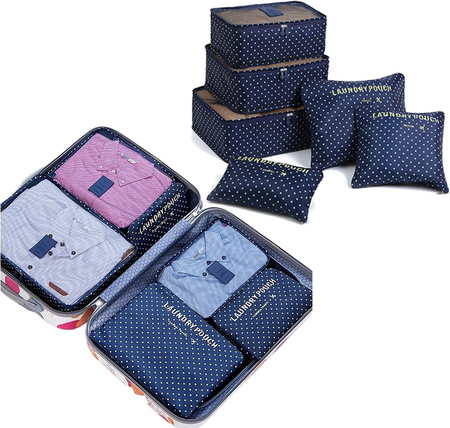 Set de călătorie cu 6 organizatoare de valize punctate