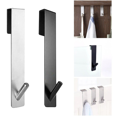 Cârlig pentru umeraș pentru cabină, dulap, mansardă neagră x 2 buc