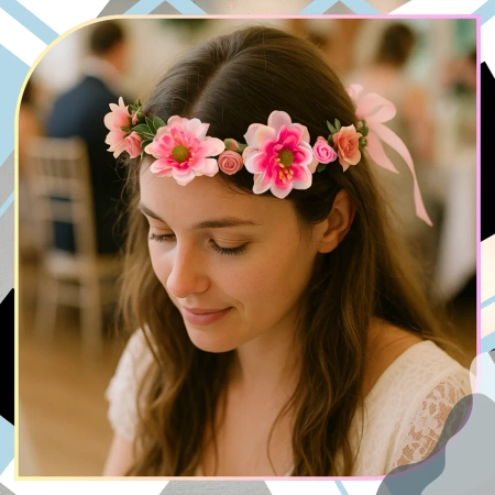 Coroană Bentita Flori Trandafiri Stil Boho