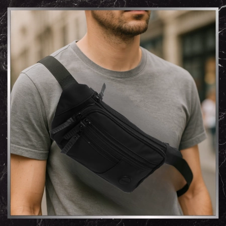 Geantă neagră impermeabilă pentru bărbați BAD&BAGS