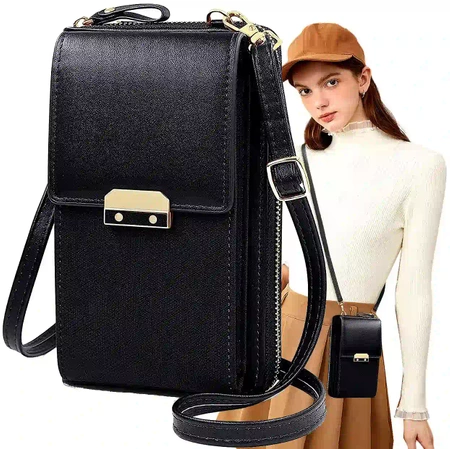 Pocheta mini dama, portofel din piele, husa telefon