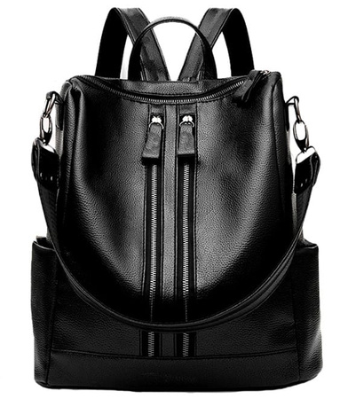 RUCSAC SCOALA ELEGANT NEGRU DAMA PIELE