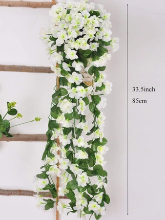 Hanging alb artificiale iederă alpinism flori decorative 1pc pentru balcon