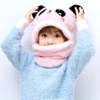 Cute fleece beanie 2in1 cald capota cu urechi pentru copii