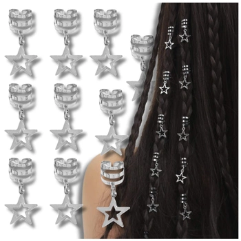 Bijuterii dreadlock decoratiuni par inele argint margele 10 buc