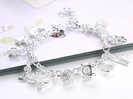 Bratara Silver Charms cu 13 pandantive