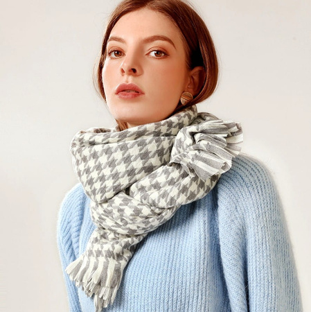 Fular mare in carouri, esarfa calda, esarfa