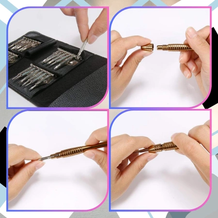 Set de șurubelnițe de precizie 25 în 1, șurubelnițe, biți TORX + carcasă