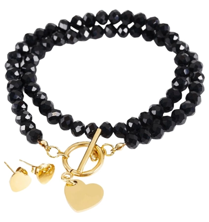 Set de bijuterii din oțel chirurgical colier brățară cercei aur