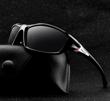 Ochelari de soare polarizați negri pentru bărbați