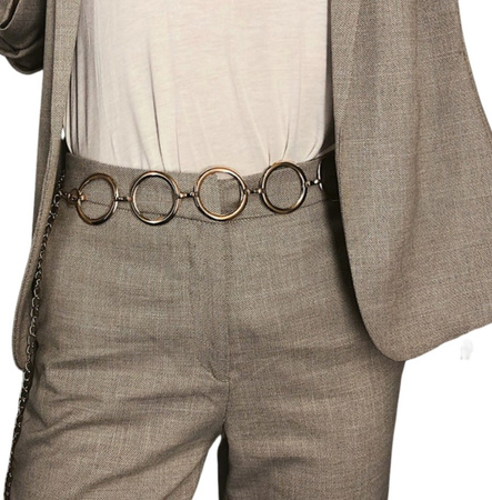 Curea de talie argintie Lant metalic cu ochiuri