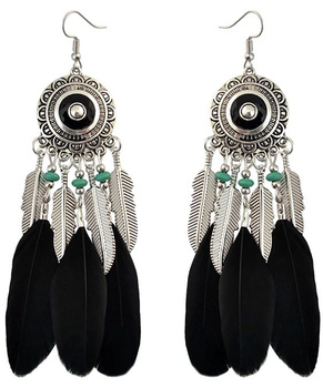 Cercei lungi cu pene Boho