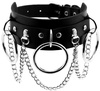 colier Guler din piele GOTHIC Punk Goth negru