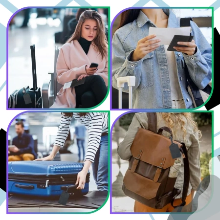 Set de călătorie negru Husă pentru pașaport și pandantiv portofel de călătorie